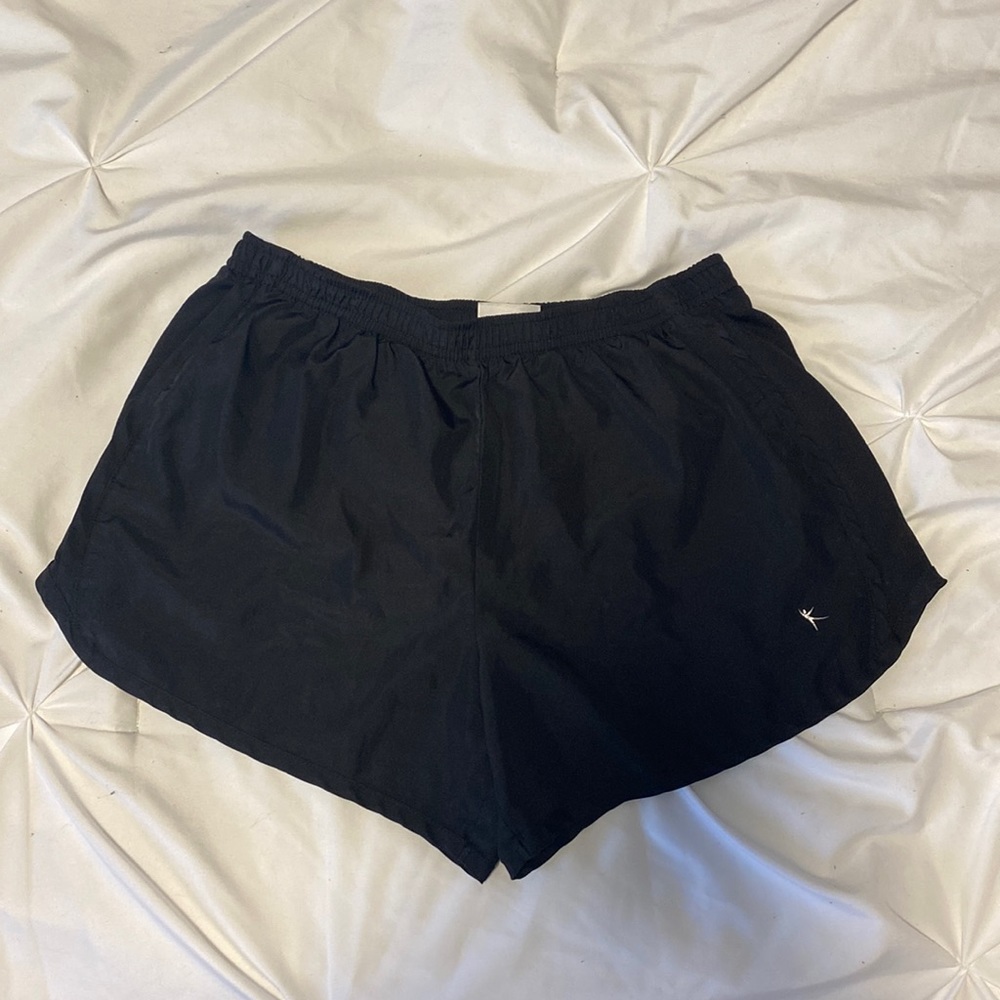 Women’s Athletic shorts, black, white inner lining for comfort.